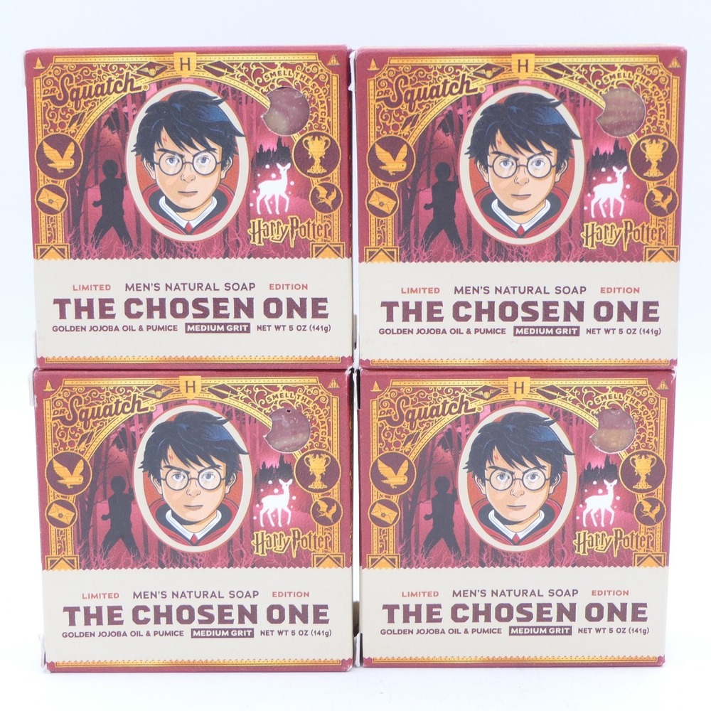 Dr Squatch Harry Potter The Chosen One Men's Natural Soap 4 Pack Medium Grit